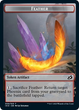 Feather // Human Soldier (004) Double-sided Token (0) [IKO] - MTG Single