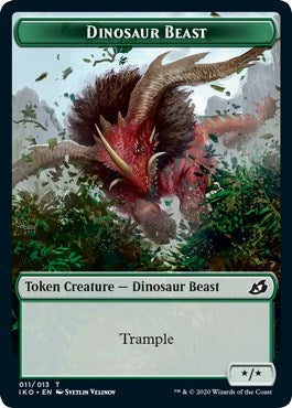 Dinosaur Beast // Human Soldier (004) Double-sided Token (0) [IKO] - MTG Single