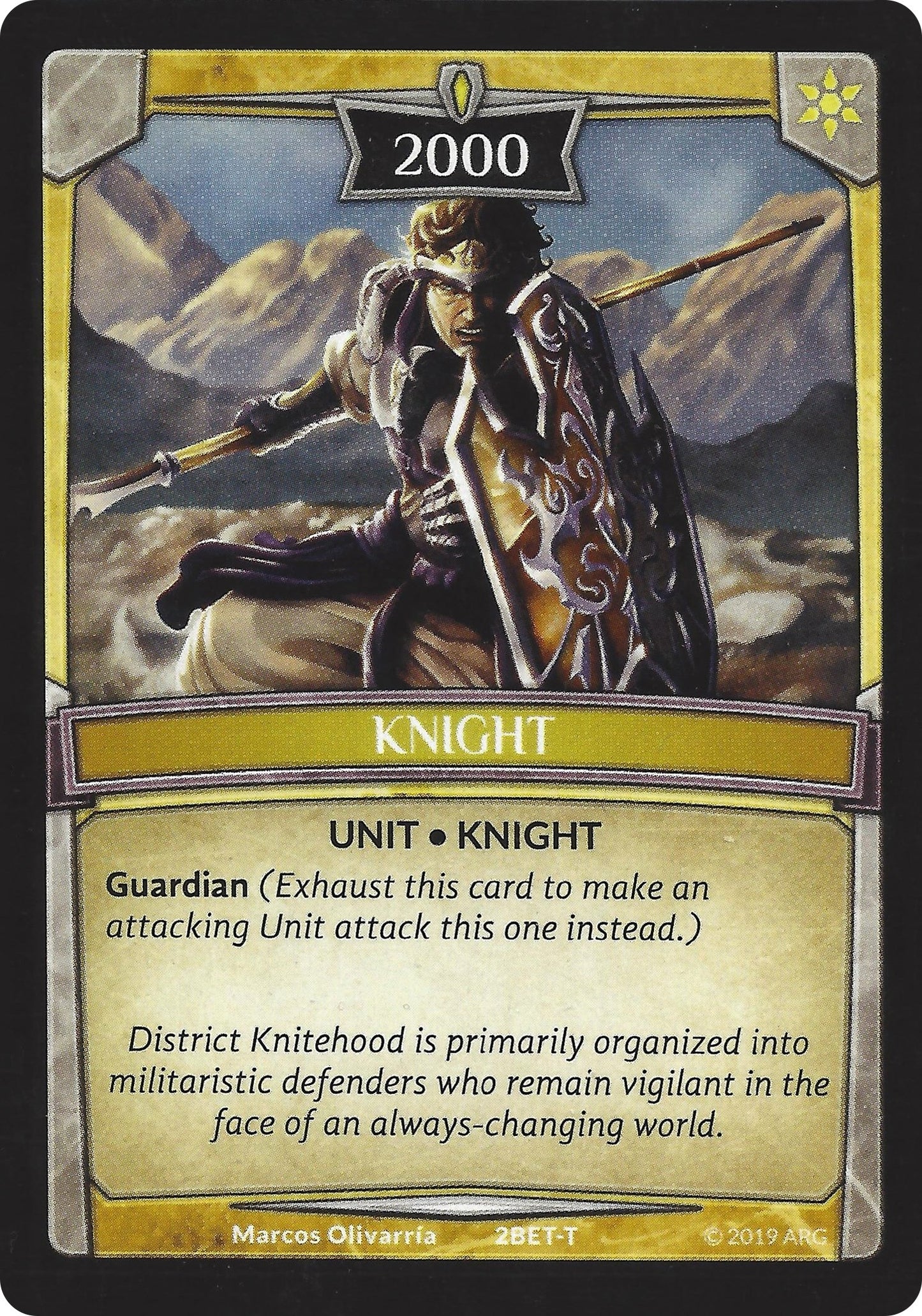 Knight Token (2000 Power with Guardian) (2) [BET] - Argent Saga TCG Single