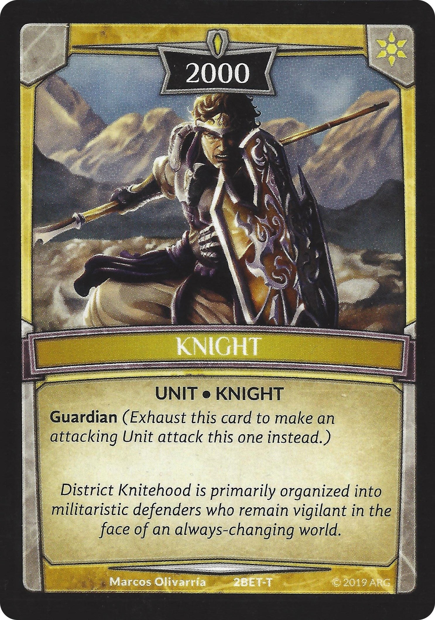 Knight Token (2000 Power with Guardian) (2) [BET] - Argent Saga TCG Single