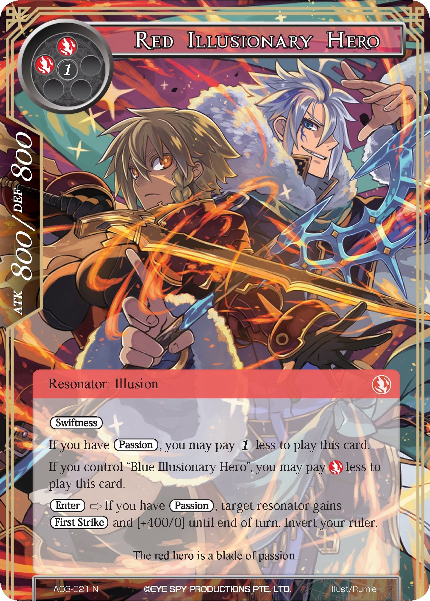 Red Illusionary Hero (3021) [AO3] - Force of Will Single