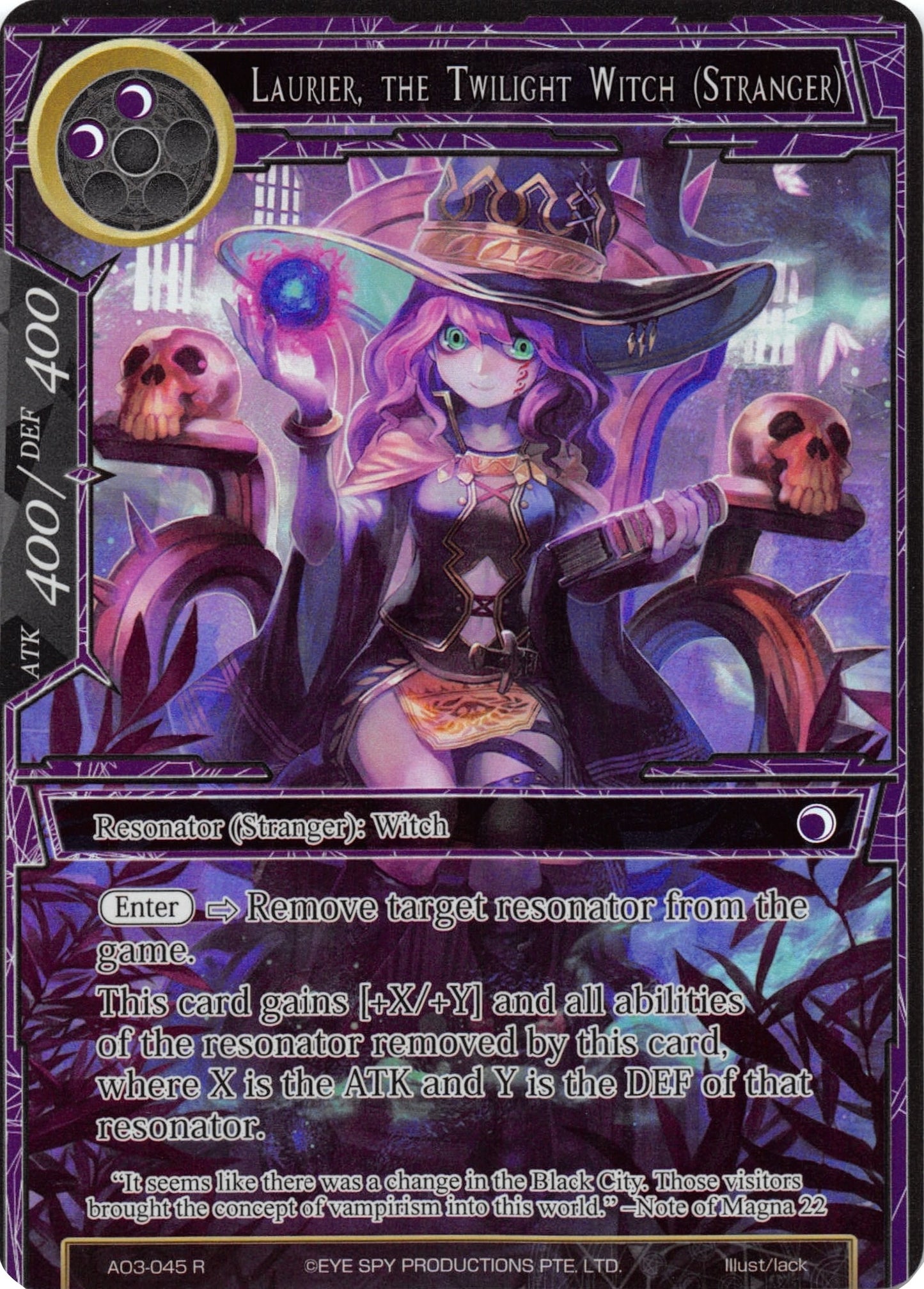 Laurier the Twilight Witch (Stranger) (Full Art) (3045) [AO3] - Force of Will Single