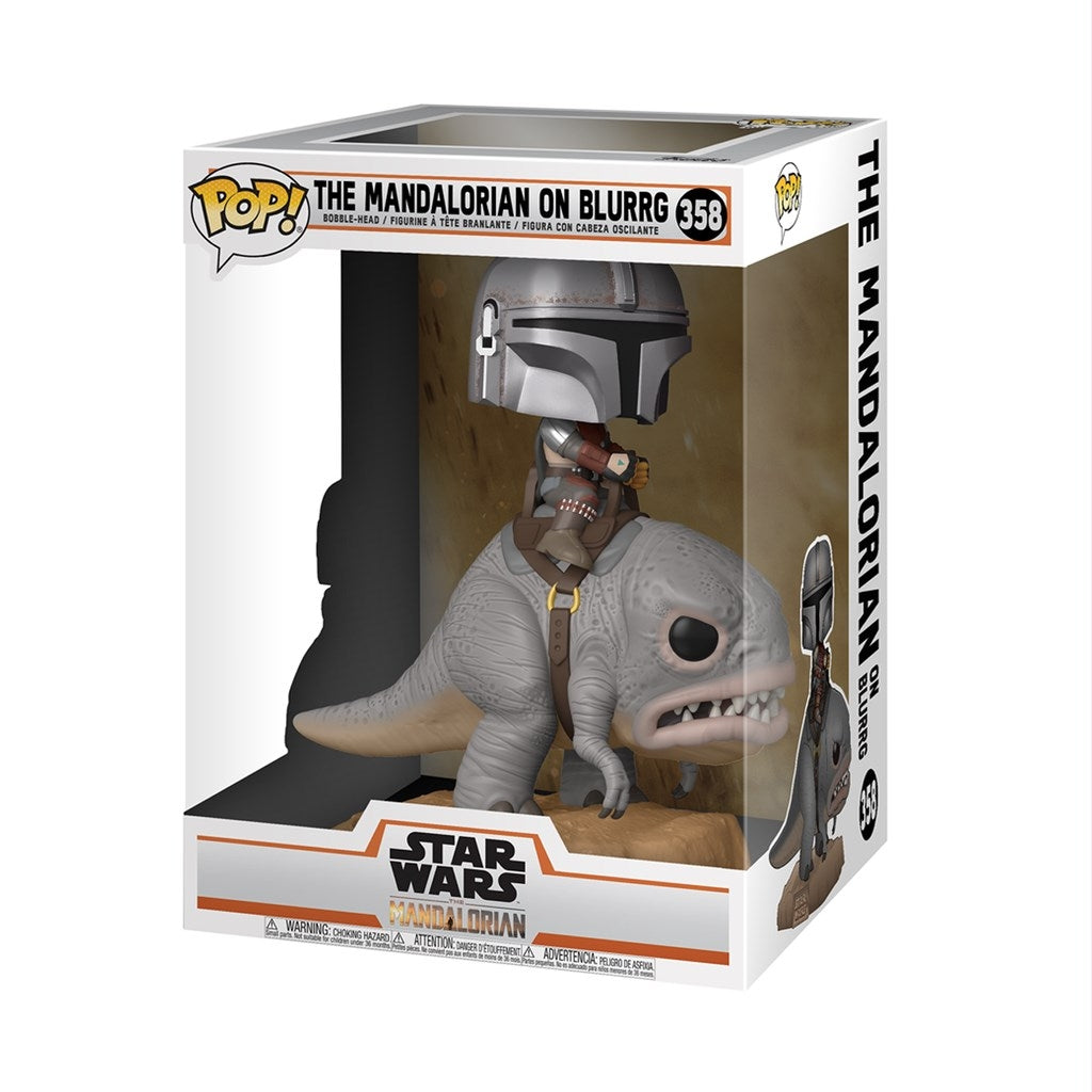 Star Wars The Mandalorian: The Mandalorian on Blurrg (Bobble-Head) (Oversized) (358) [POP!] - Funko Sealed