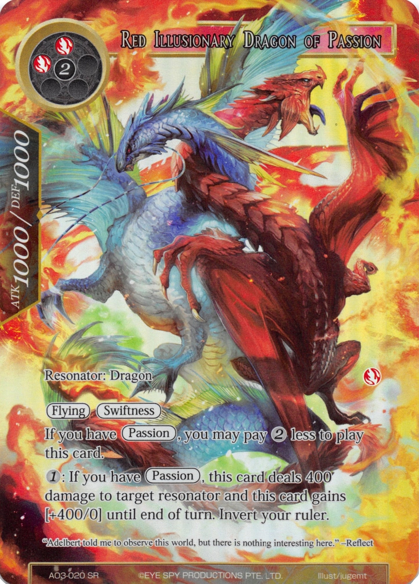 Red Illusionary Dragon of Passion (Full Art) (3020) [AO3] - Force of Will Single