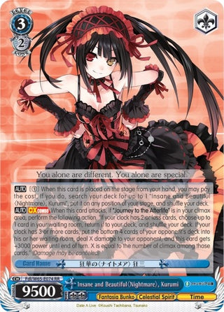 Insane and Beautiful Nightmare Kurumi (65074) [Fab/W65] - Weiss Schwarz Single