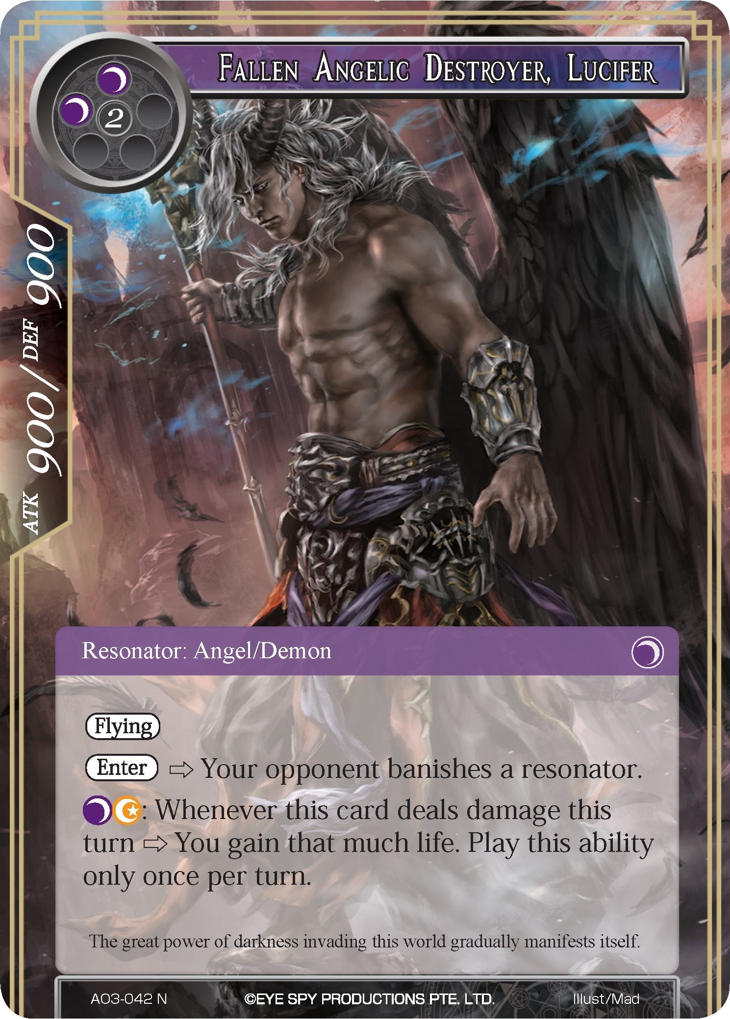 Fallen Angelic Destroyer Lucifer (3042) [AO3] - Force of Will Single
