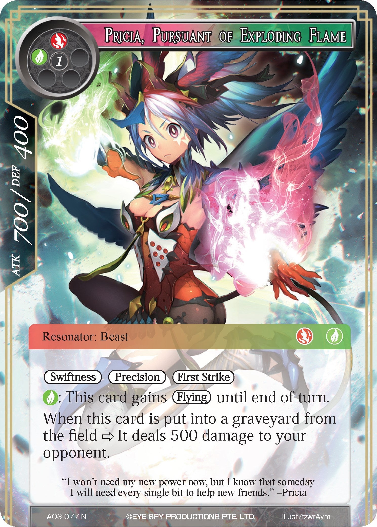 Pricia Pursuant of Exploding Flame (3077) [AO3] - Force of Will Single