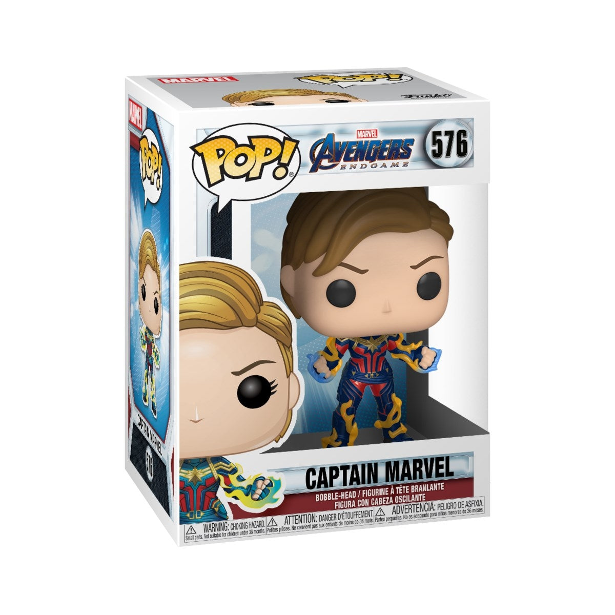 Avengers: Endgame: Captain Marvel (New Hair) (Bobble-Head) (576) [POP!] - Funko Sealed