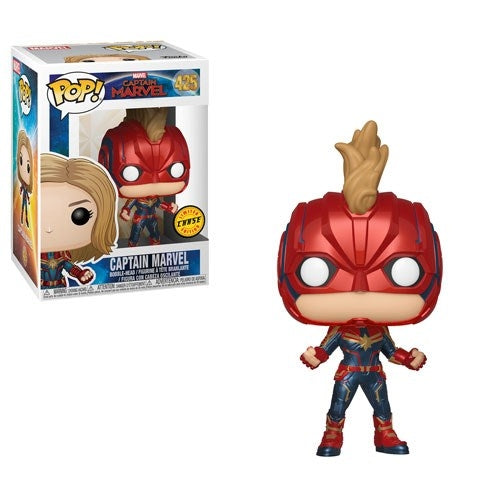 Captain Marvel: Captain Marvel (Masked) (Limited Edition Chase) (Bobble-Head) (425) [POP!] - Funko Sealed