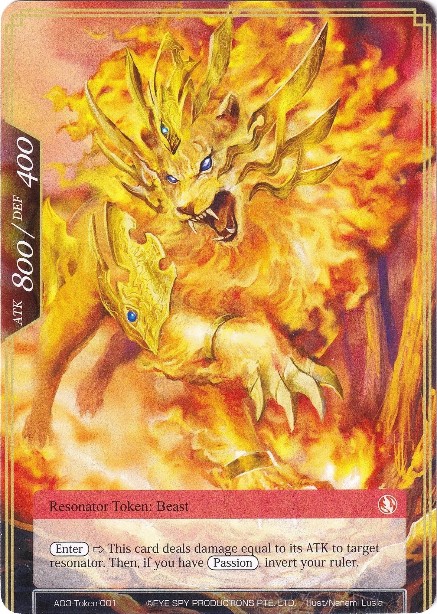 Fire Beast Token (0) [AO3] - Force of Will Single