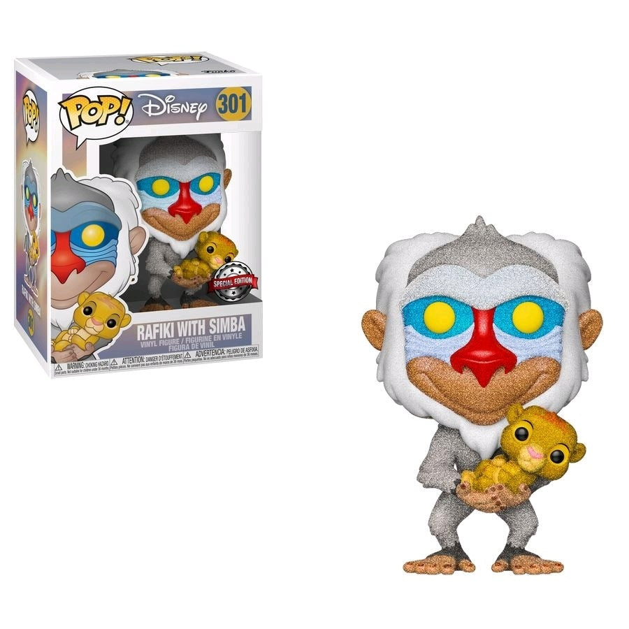 The Lion King: Rafiki with Simba (Diamond Glitter) (Hot Topic Exclusive) (301) [POP!] - Funko Sealed