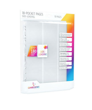 GameGenic 18-Pocket Pages Side-Loading - White (10-Pack) [GGPP] - Protective Pages Sealed