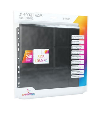 GameGenic 24-Pocket Pages Side-Loading - Black (10-Pack) [GGPP] - Protective Pages Sealed