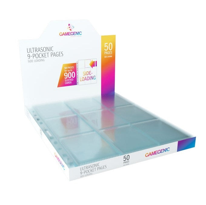 GameGenic Ultrasonic 9-Pocket Pages Side-Loading Display Box - Clear (50-Pages) [GGPP] - Protective Pages Sealed