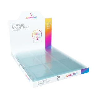 GameGenic Ultrasonic 9-Pocket Pages Top-Loading Display Box - Clear (50-Pages) [GGPP] - Protective Pages Sealed