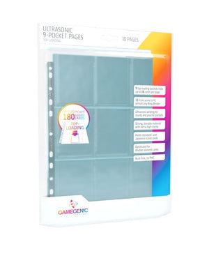 GameGenic Ultrasonic 9-Pocket Pages Top-Loading - Clear (10-Pack) [GGPP] - Protective Pages Sealed