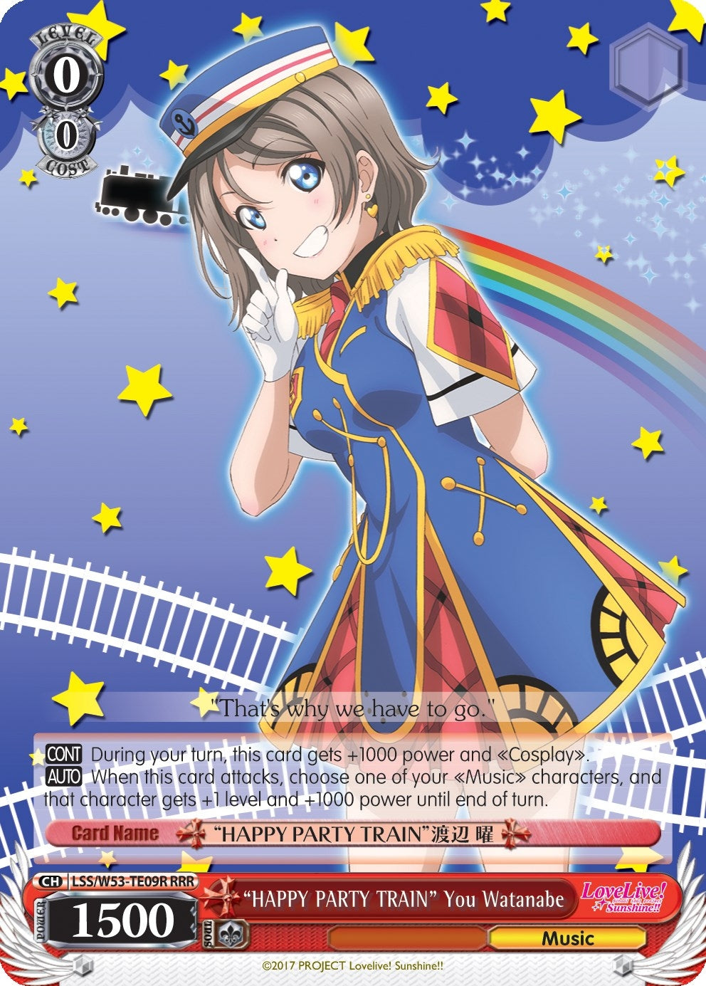 ’HAPPY PARTY TRAIN’ You Watanabe (RRR) (5309) [LSS/WE27] - Weiss Schwarz Single