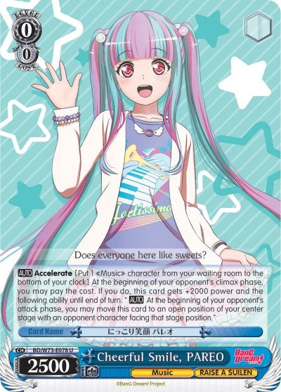 Cheerful Smile PAREO (73078) [BD/W73] - Weiss Schwarz Single