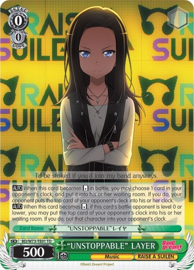 ’UNSTOPPABLE’ LAYER (7301) [BD/W73] - Weiss Schwarz Single