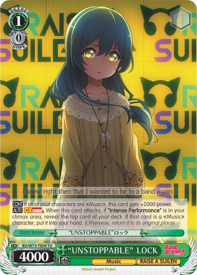 ’UNSTOPPABLE’ LOCK (7304) [BD/W73] - Weiss Schwarz Single