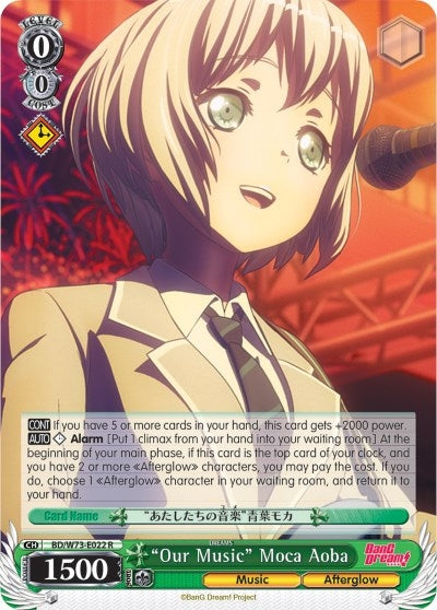 ’Our Music’ Moca Aoba (73022) [BD/W73] - Weiss Schwarz Single
