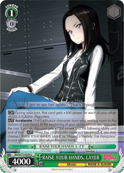 RAISE YOUR HANDS LAYER (73029) [BD/W73] - Weiss Schwarz Single
