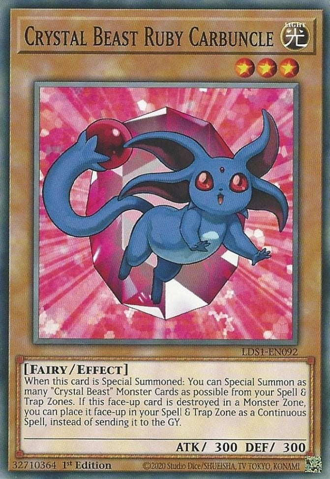Crystal Beast Ruby Carbuncle (1092) (LDS1) - YuGiOh Single
