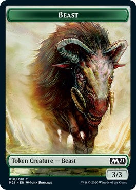 Beast // Saproling Double-sided Token (0) [M21] - MTG Single