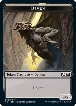 Demon // Goblin Wizard Double-sided Token (0) [M21] - MTG Single