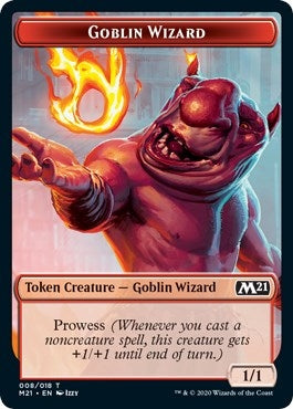Goblin Wizard // Treasure Double-sided Token (0) [M21] - MTG Single