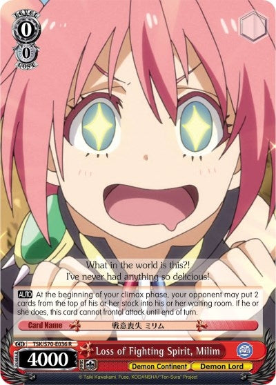 Loss of Fighting Spirit Milim (70036) [TSK/S70] - Weiss Schwarz Single