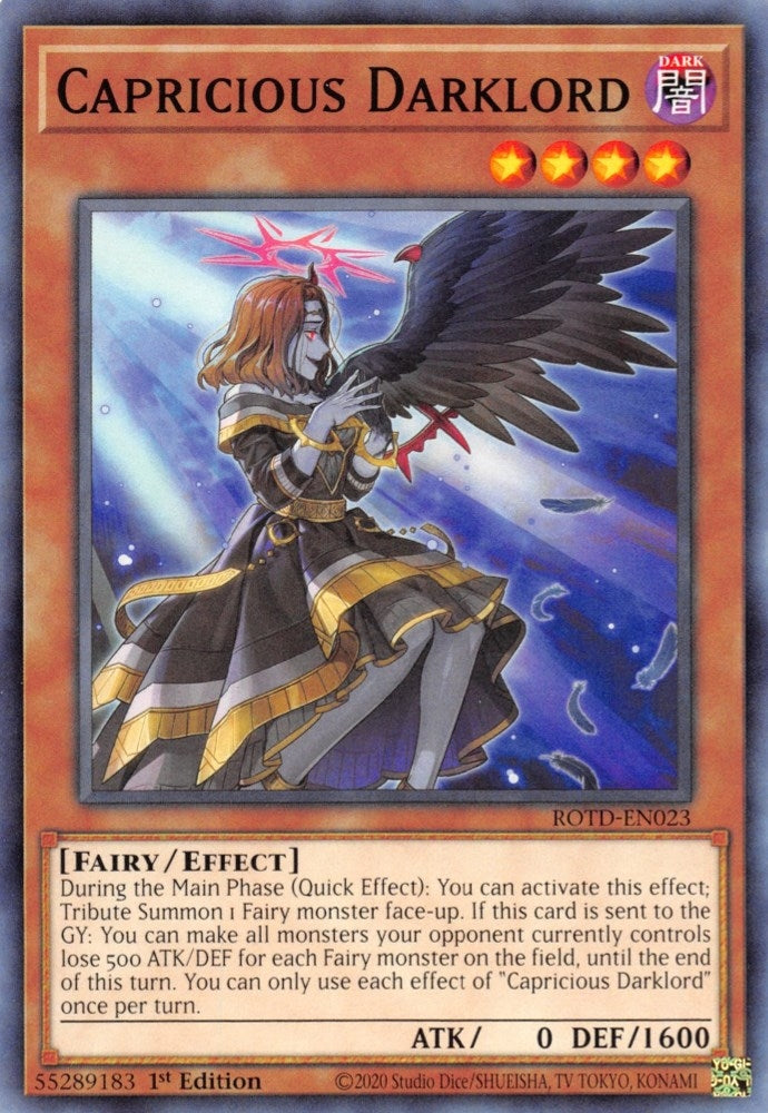 Capricious Darklord (23) (ROTD) - YuGiOh Single