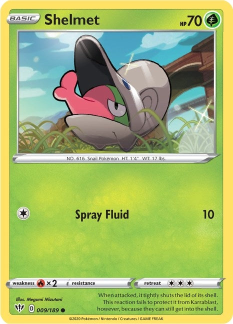 Image for Shelmet (009/189) (SWSH03: Darkness Ablaze) - Pokemon
