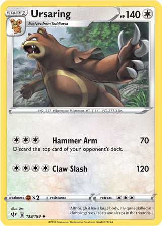 Ursaring (139/189) (SWSH03: Darkness Ablaze)