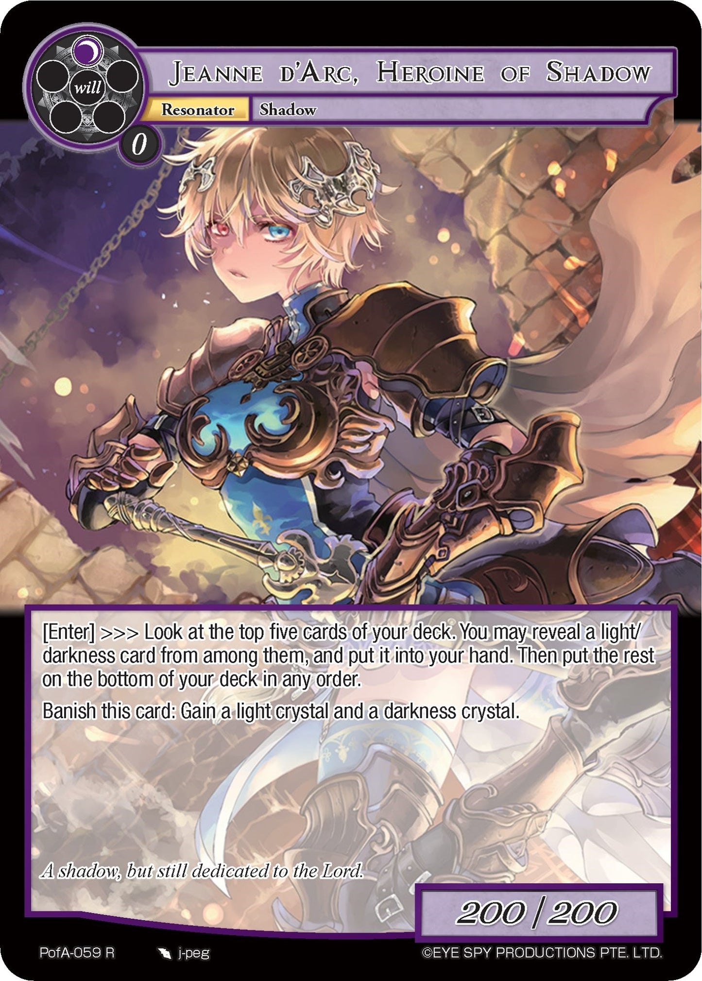 Jeanne D’Arc Heroine of Shadow (59) [AO4] - Force of Will Single