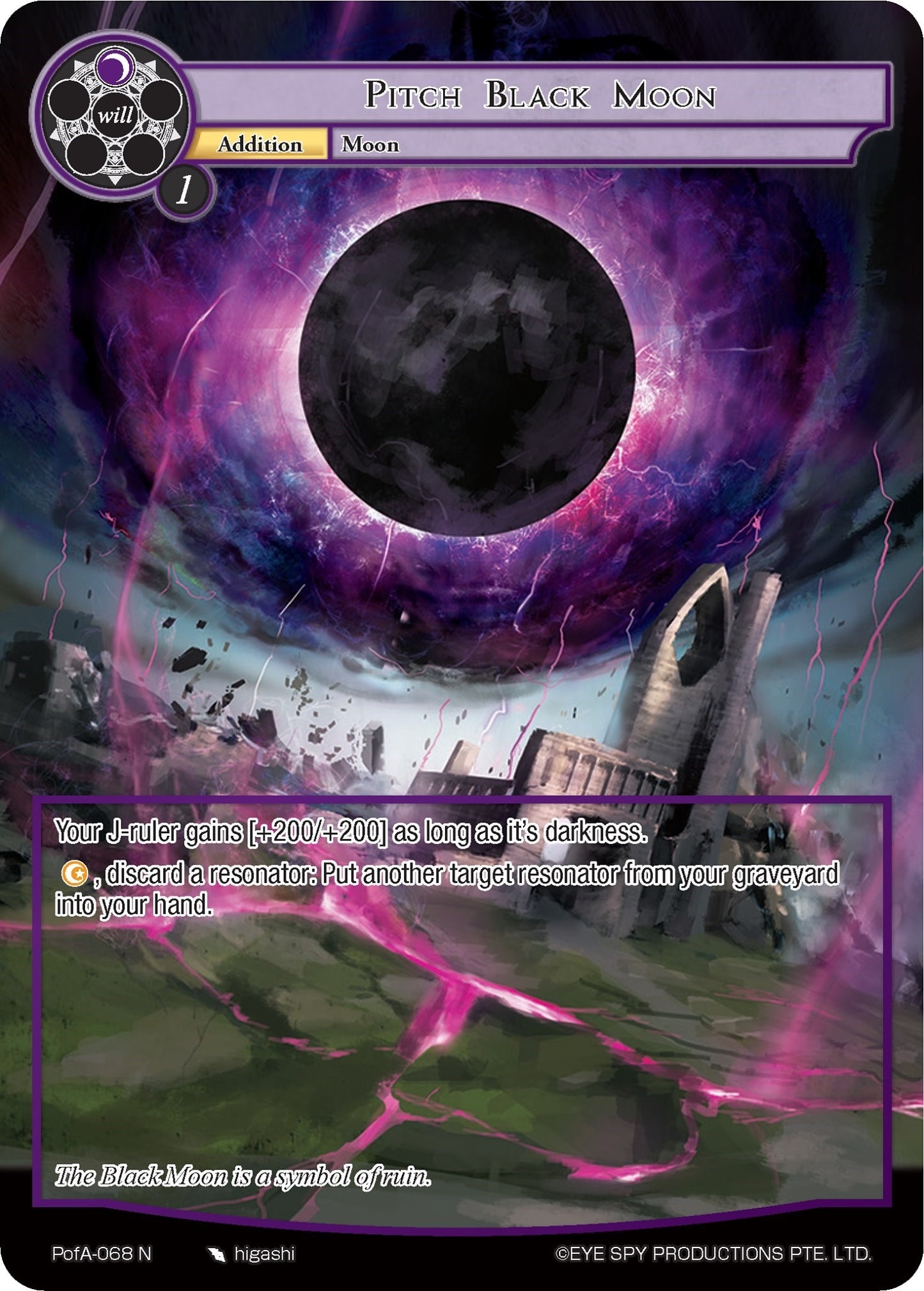 Pitch Black Moon (Full Art) (68) [AO4] - Force of Will Single
