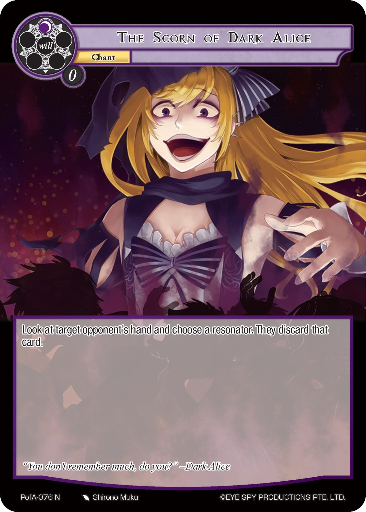 The Scorn of Dark Alice (76) [AO4] - Force of Will Single