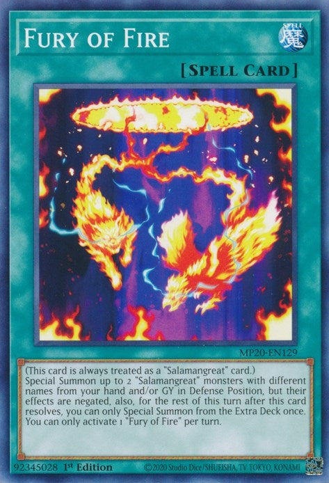 Fury of Fire (20129) (MP20) - YuGiOh Single