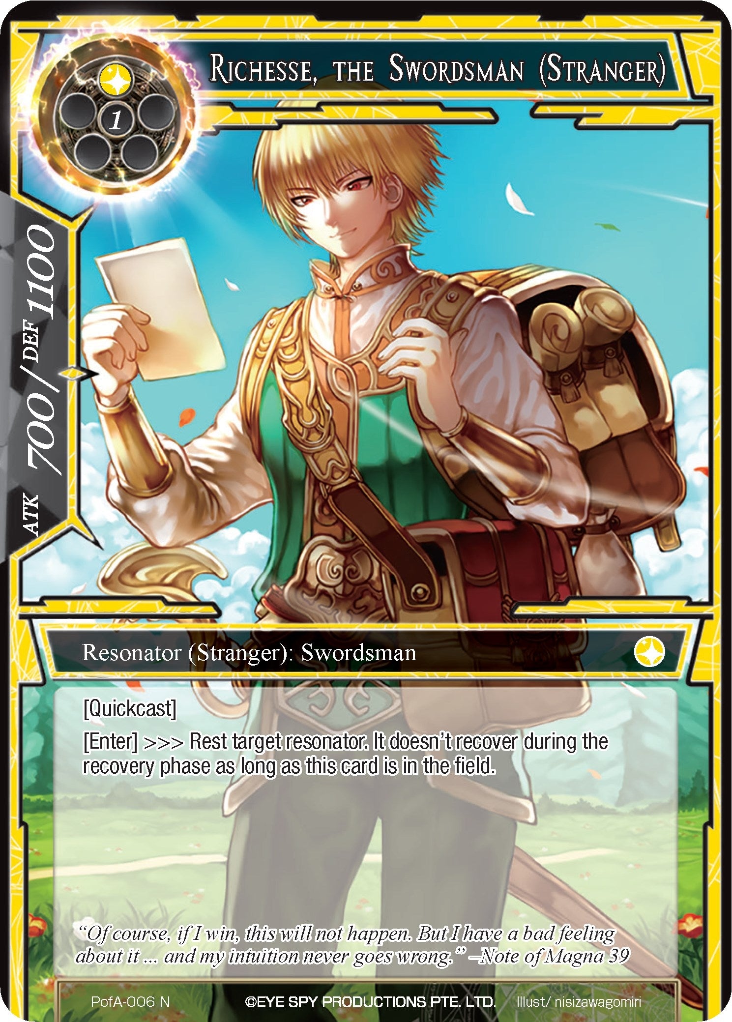Richesse the Swordsman (Stranger) (6) [AO4] - Force of Will Single