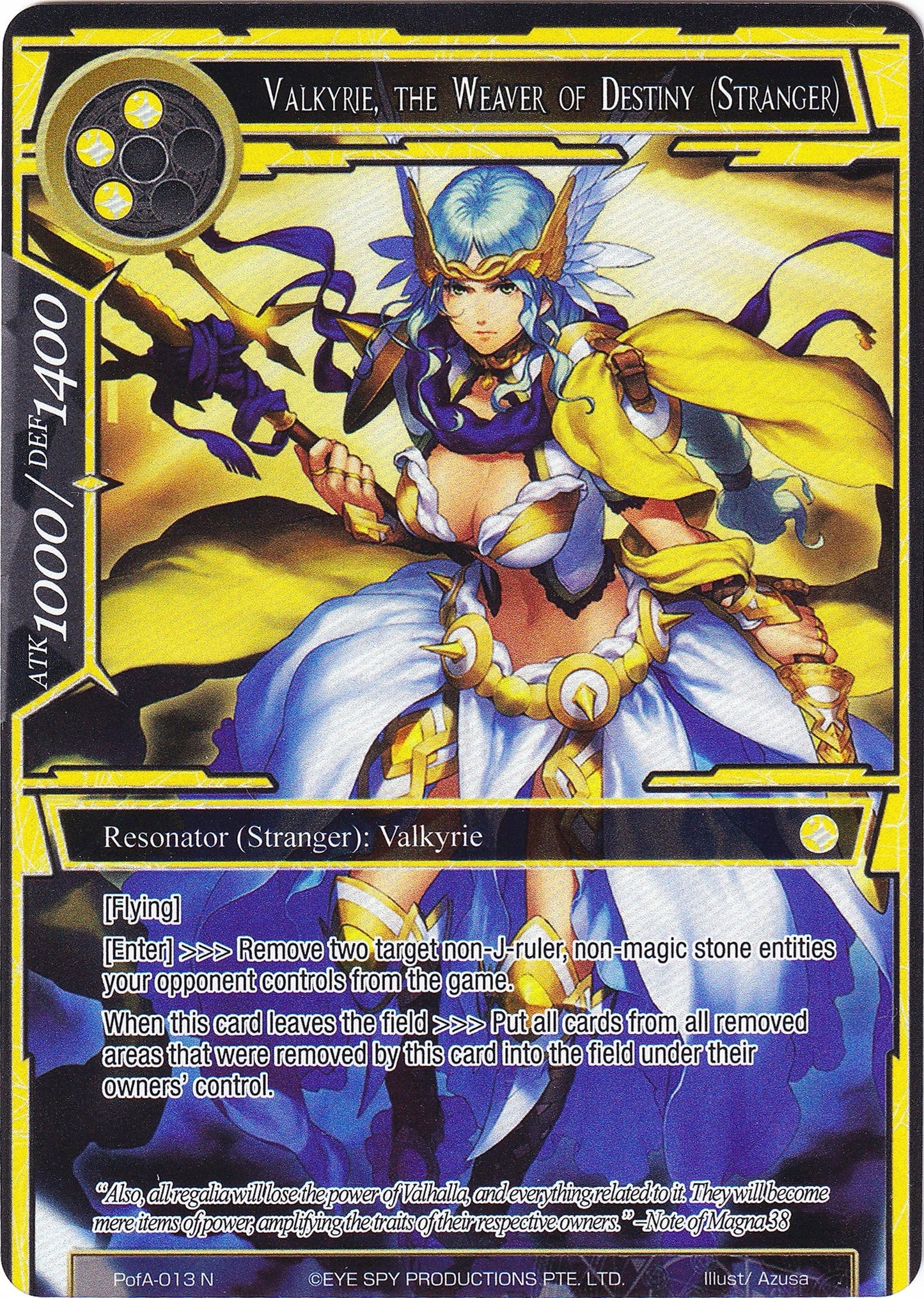 Valkyrie the Weaver of Destiny (Stranger) (Full Art) (13) [AO4] - Force of Will Single