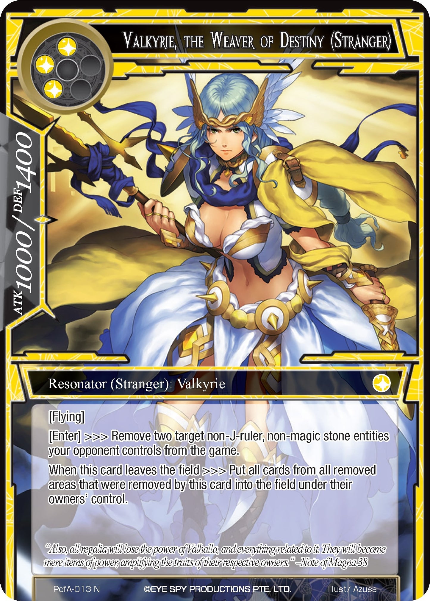 Valkyrie the Weaver of Destiny (Stranger) (13) [AO4] - Force of Will Single