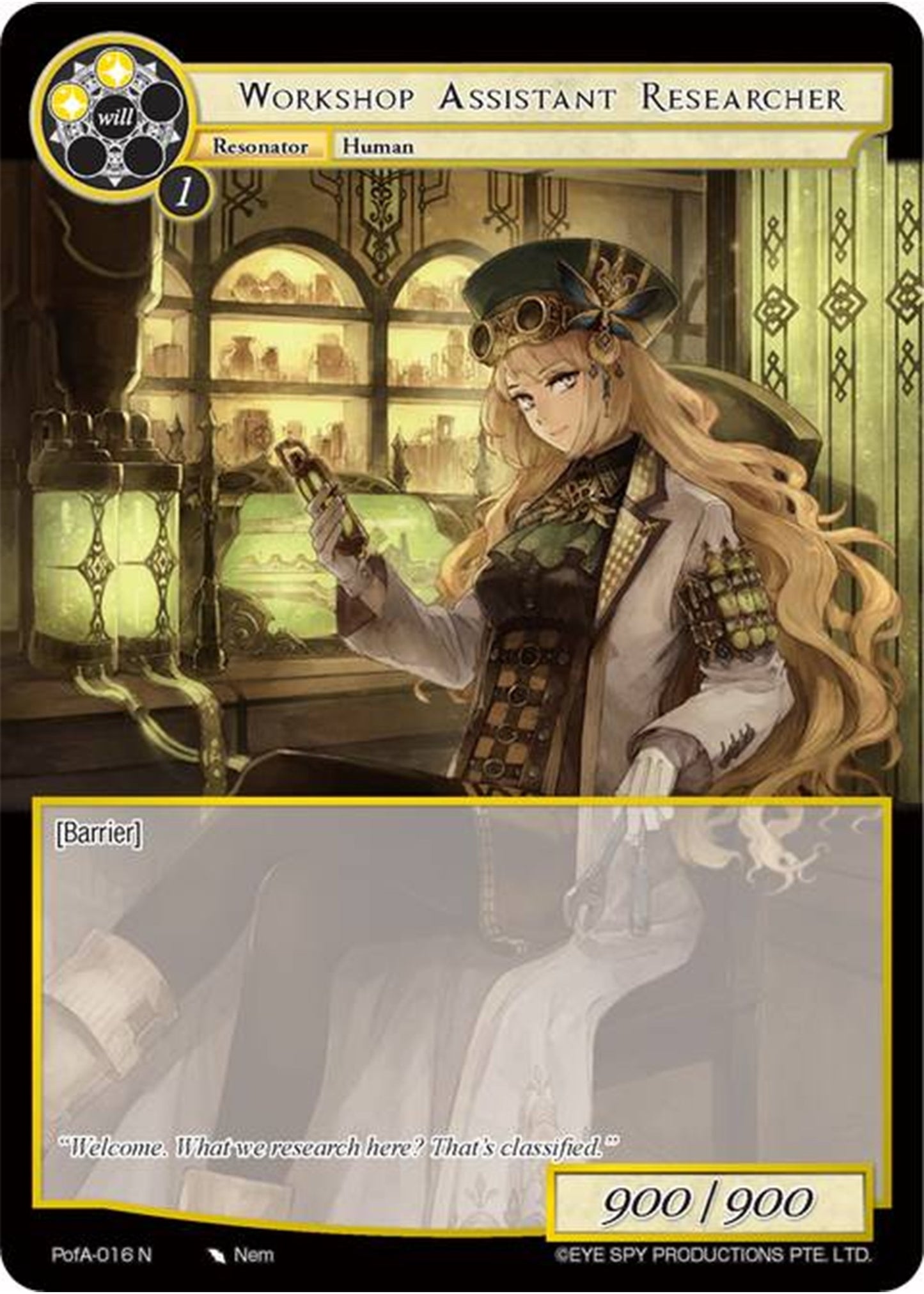 Workshop Assistant Researcher (16) [AO4] - Force of Will Single