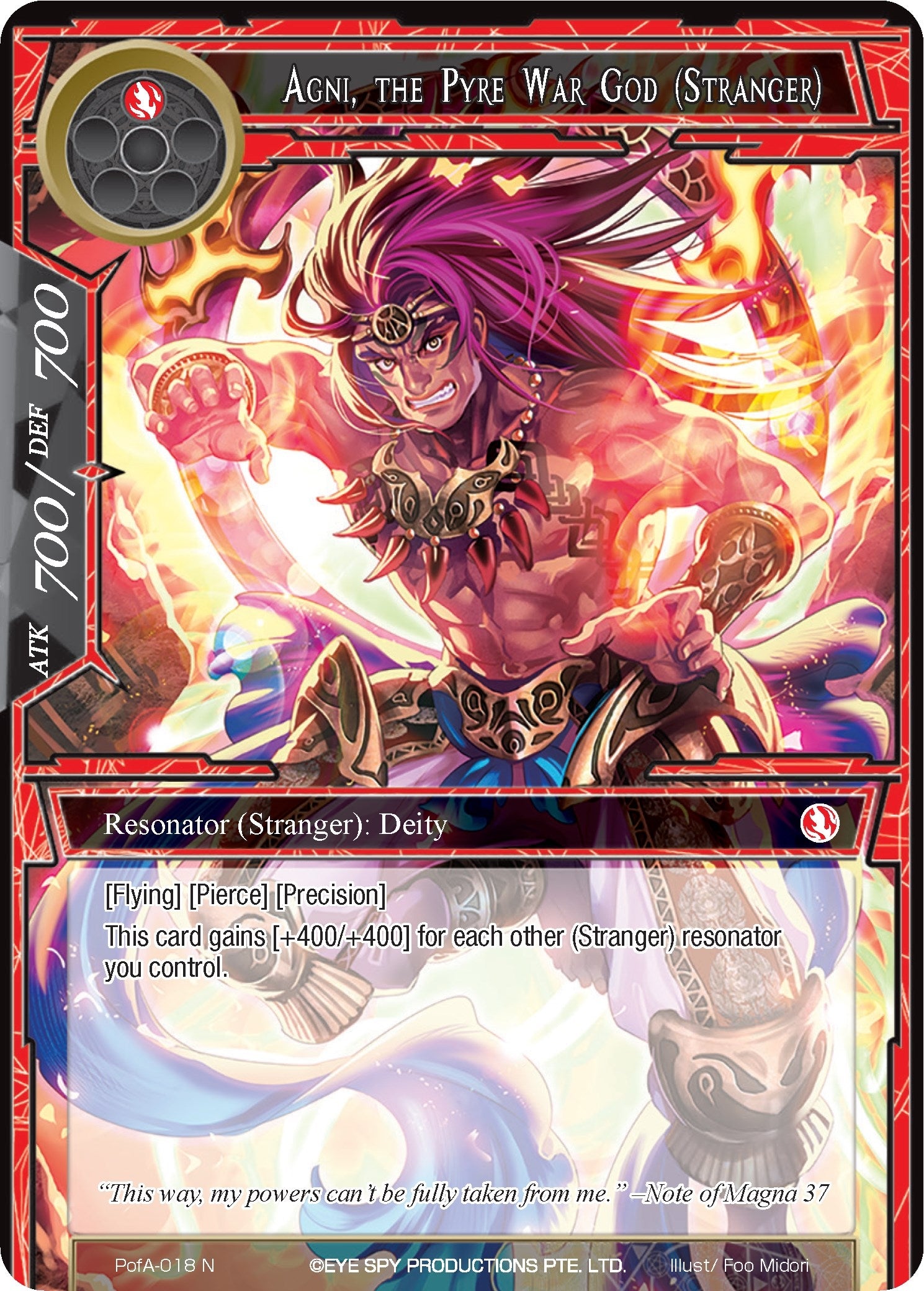 Agni the Pyre War God (Stranger) (18) [AO4] - Force of Will Single
