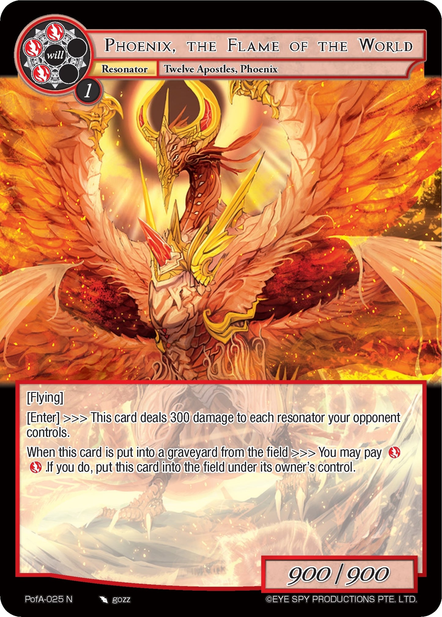 Phoenix the Flame of the World (25) [AO4] - Force of Will Single