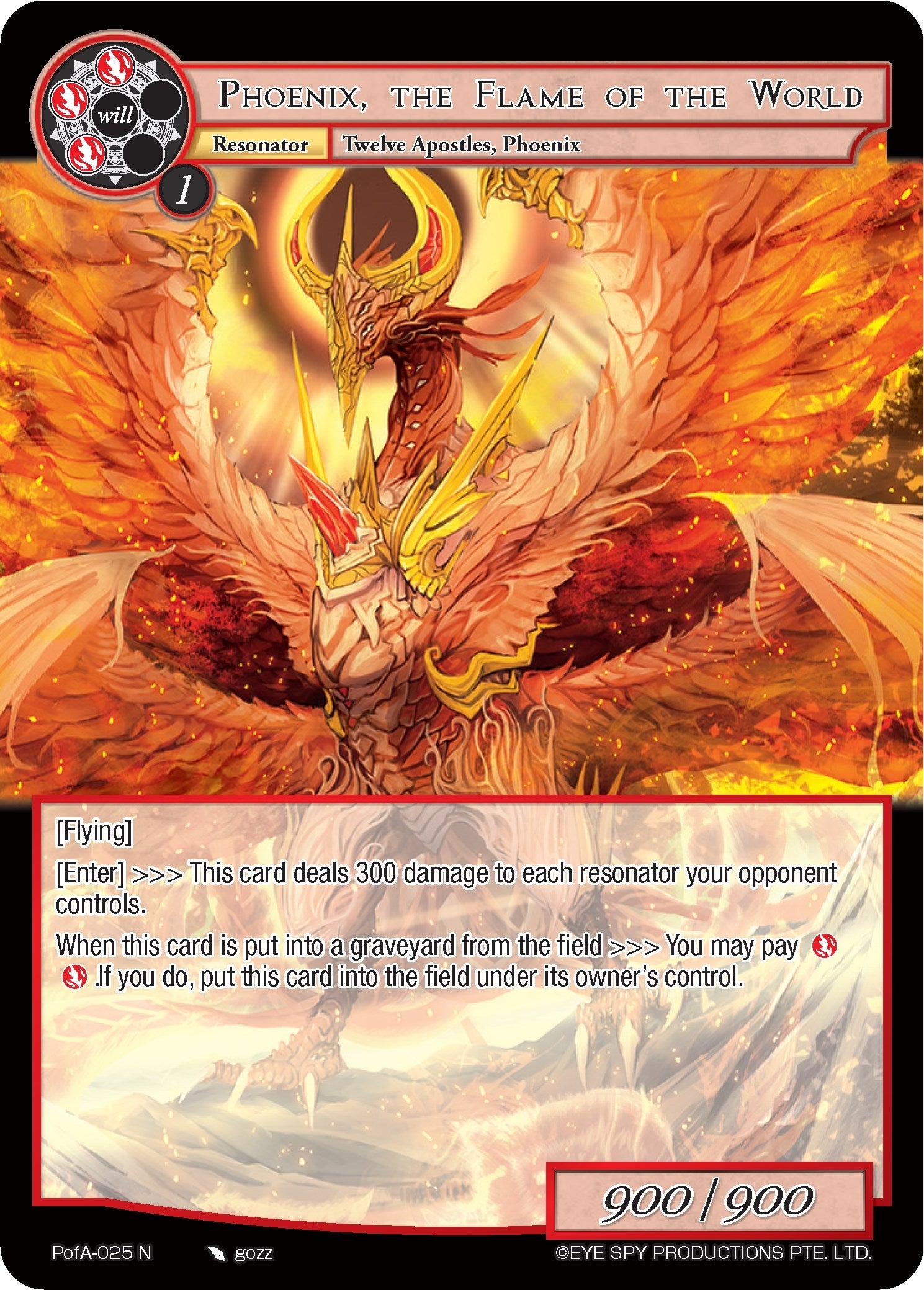 Phoenix the Flame of the World (25) [AO4] - Force of Will Single
