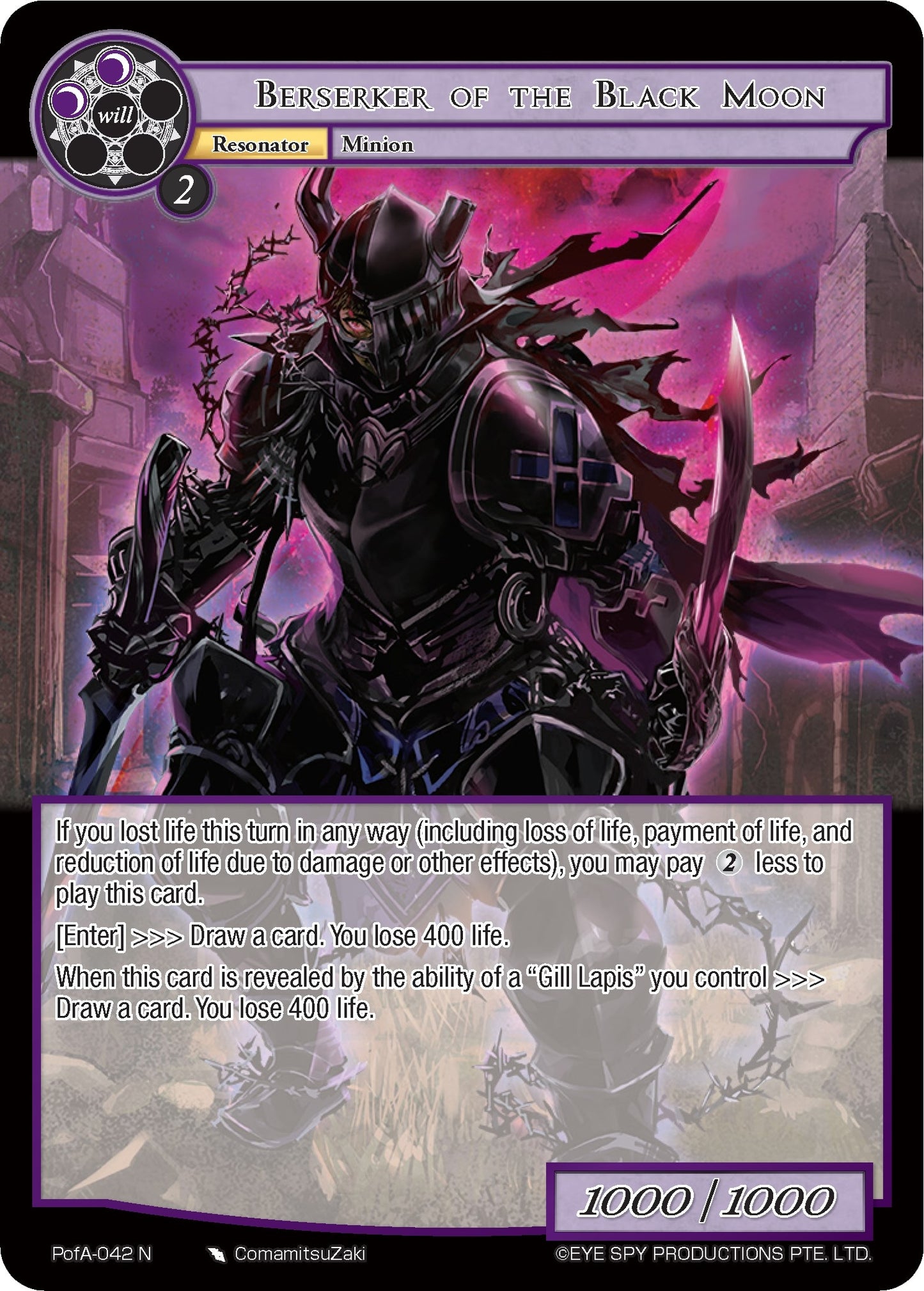 Berserker of the Black Moon (42) [AO4] - Force of Will Single