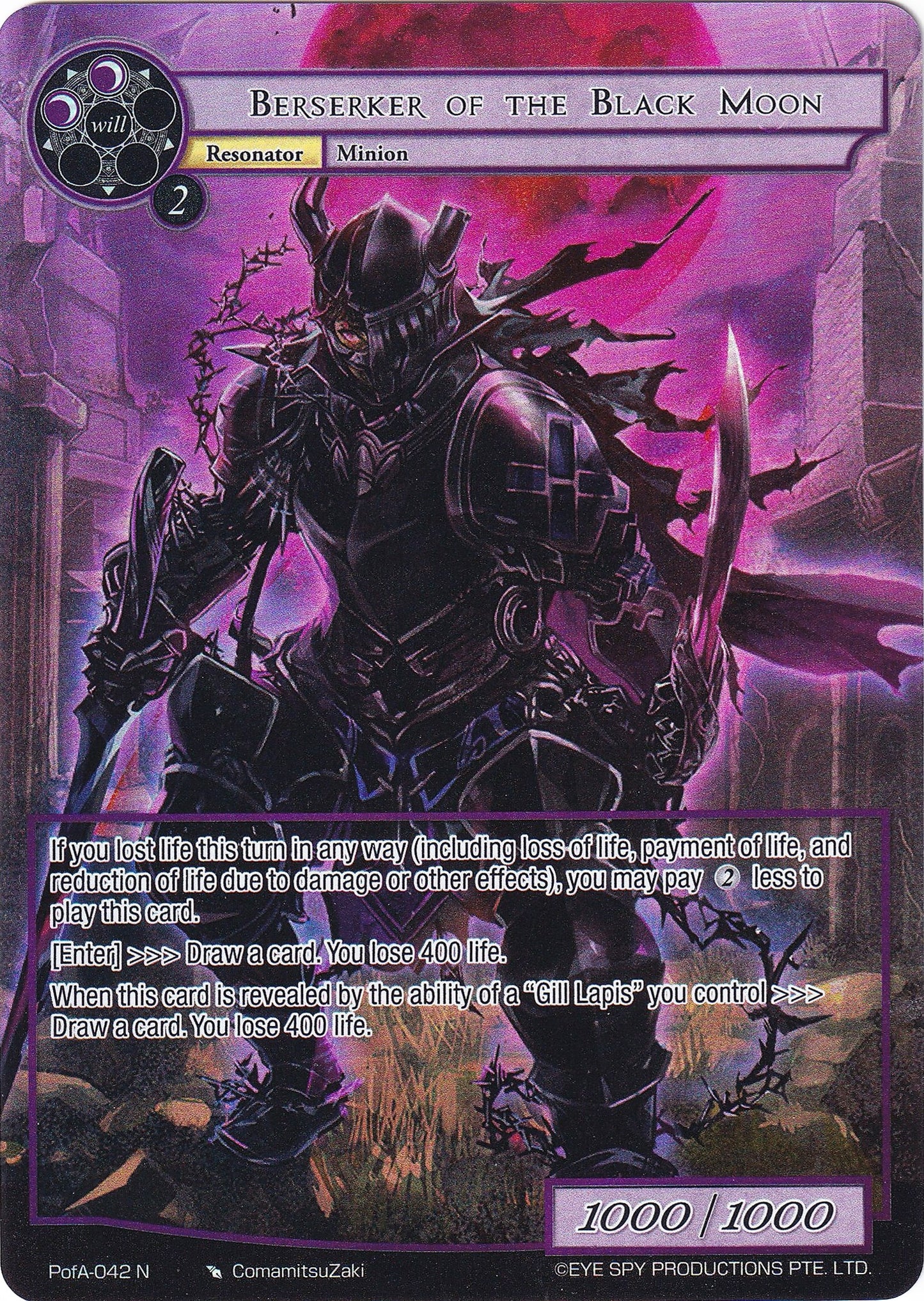 Berserker of the Black Moon (Full Art) (42) [AO4] - Force of Will Single
