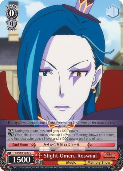 Slight Omen Roswaal (68029) [RZ/S68] - Weiss Schwarz Single