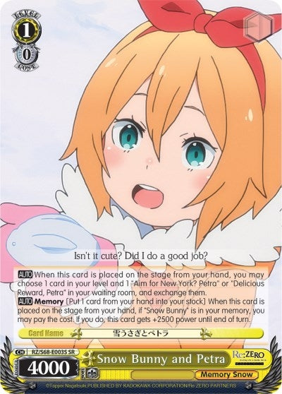 Snow Bunny and Petra (SR) (68003) [RZ/S68] - Weiss Schwarz Single