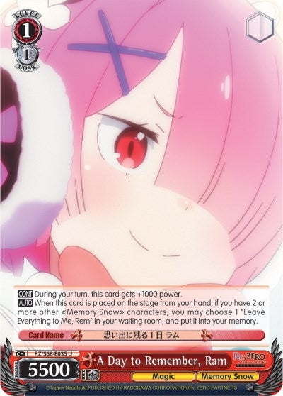 A Day to Remember Ram (68035) [RZ/S68] - Weiss Schwarz Single